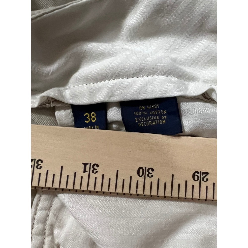 Polo Ralph Lauren Mens Chino Shorts Tan Size 38 Cotton Flat Front Pony Logo - Picture 7 of 9